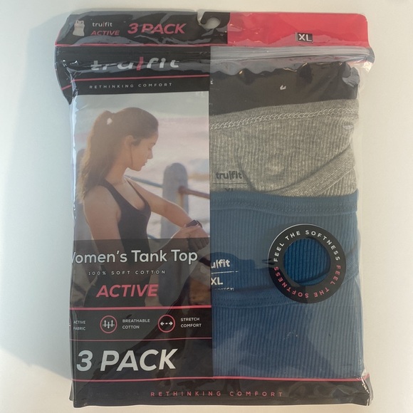 New Tru Fit 3 pack Women’s Tank Top (100% Soft Cotton) - Picture 5 of 8